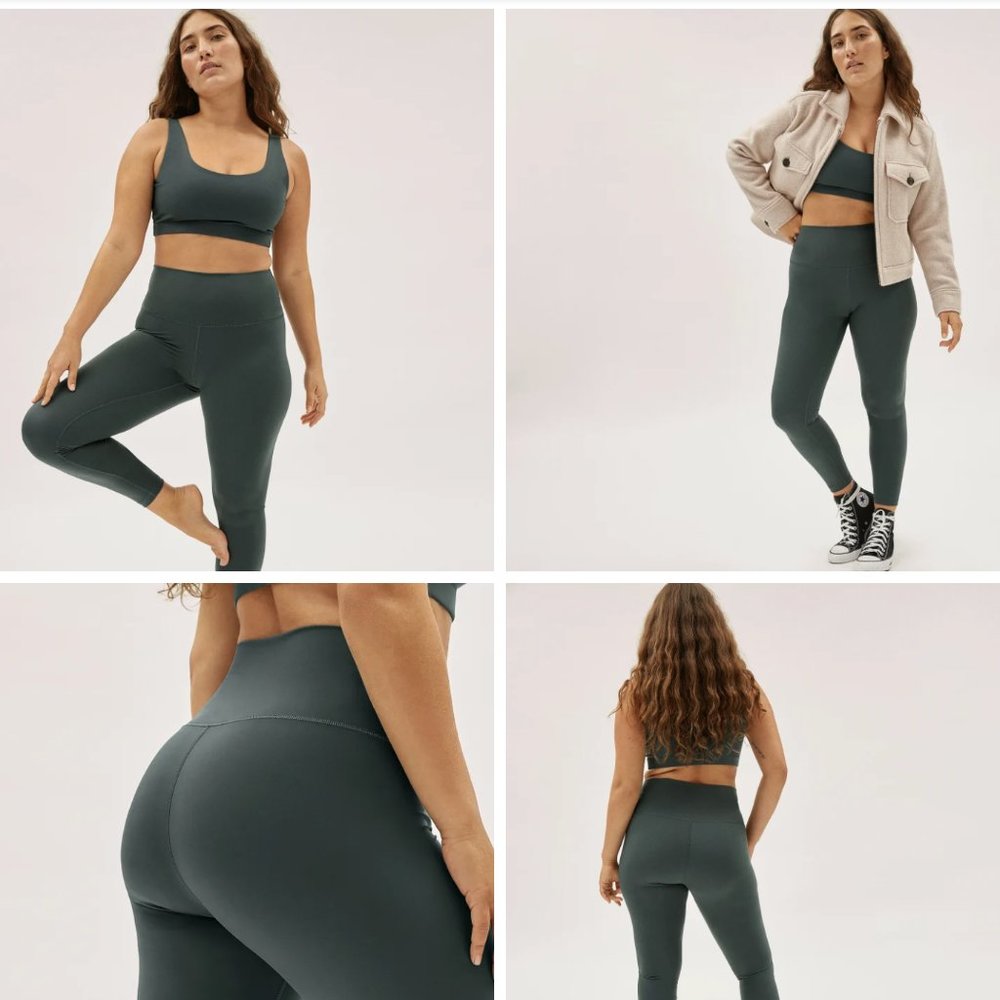 Everlane ReNew Perform Leggings and Bra in Pine - Small
